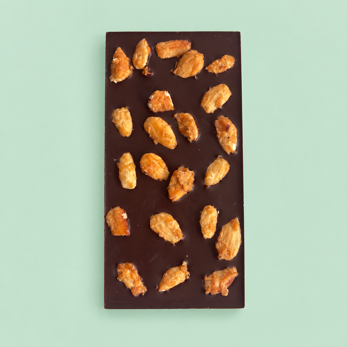 Tablette chocolat amandes caramélisées - noir 64%