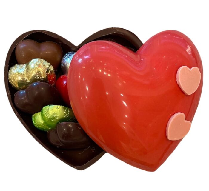 coeur en chocolat de saint-valentin ouvert